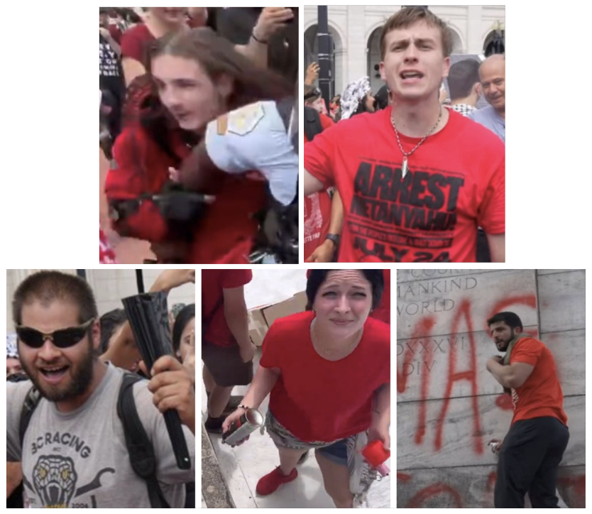 These photos provided by the U.S. Park Police show people of interest in relation to pro-Palestinian demonstrations near the U.S. Capitol.