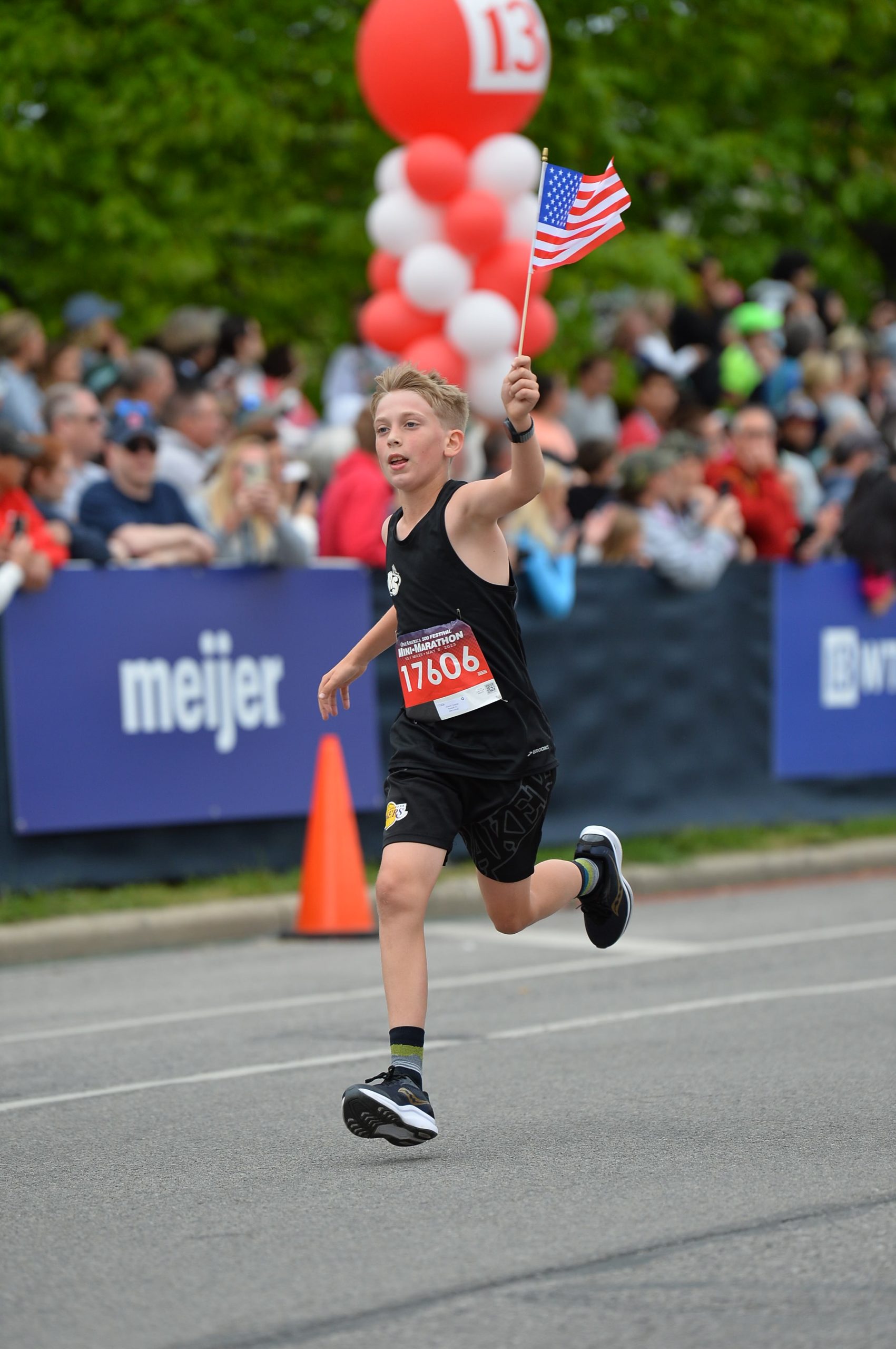 Gabriel Abbott finishes the Indy Mini 