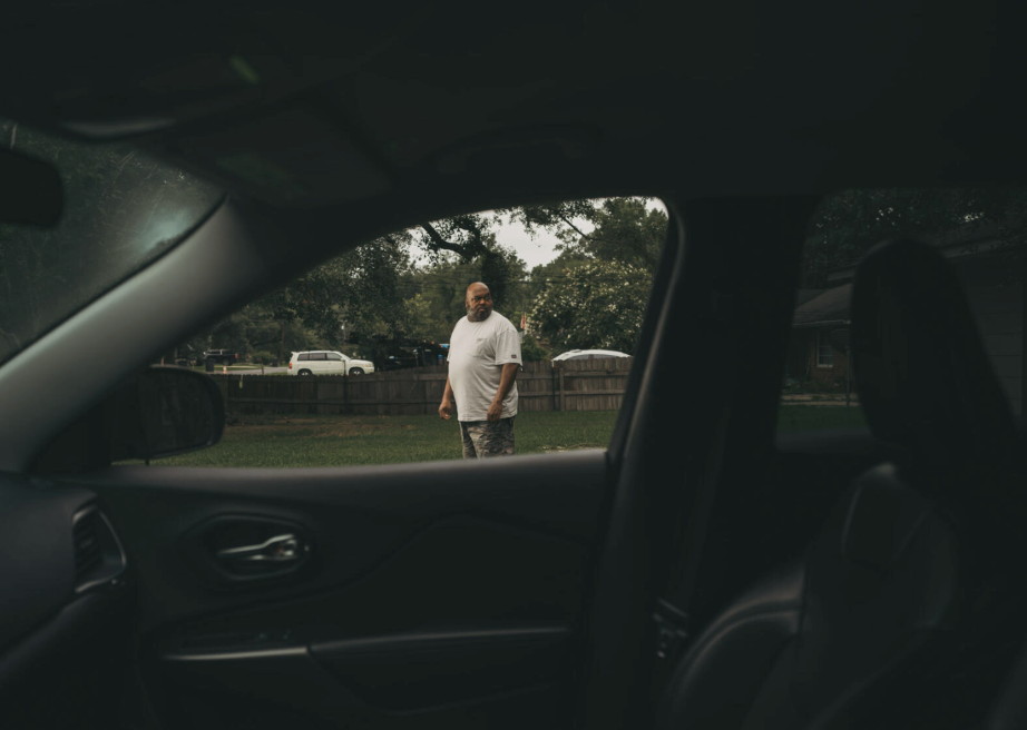 Don Weaver, at his home in Baton Rouge, Louisiana, with the car he bought after Exeter repossessed his previous one.