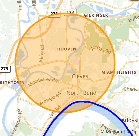 Styrene leak evacuation radius as of September 25