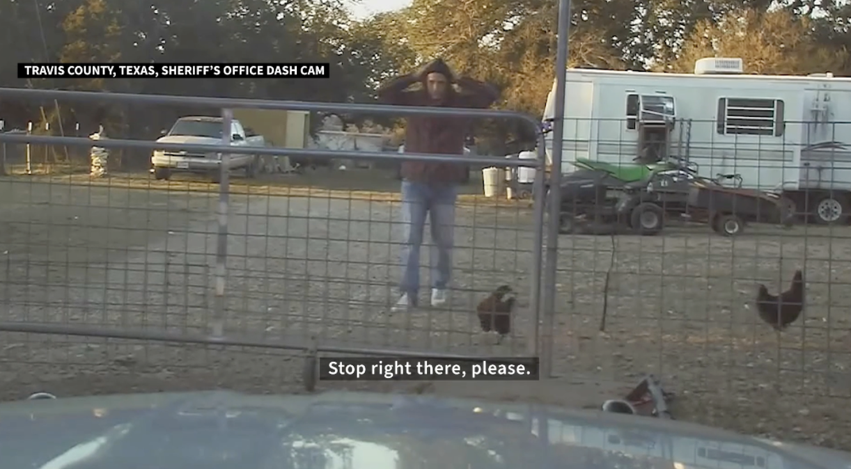 Police video shows the arrest of Christopher Chad Stark, who is now serving a prison sentence for threatening local election officials in Georgia after the 2020 election. 