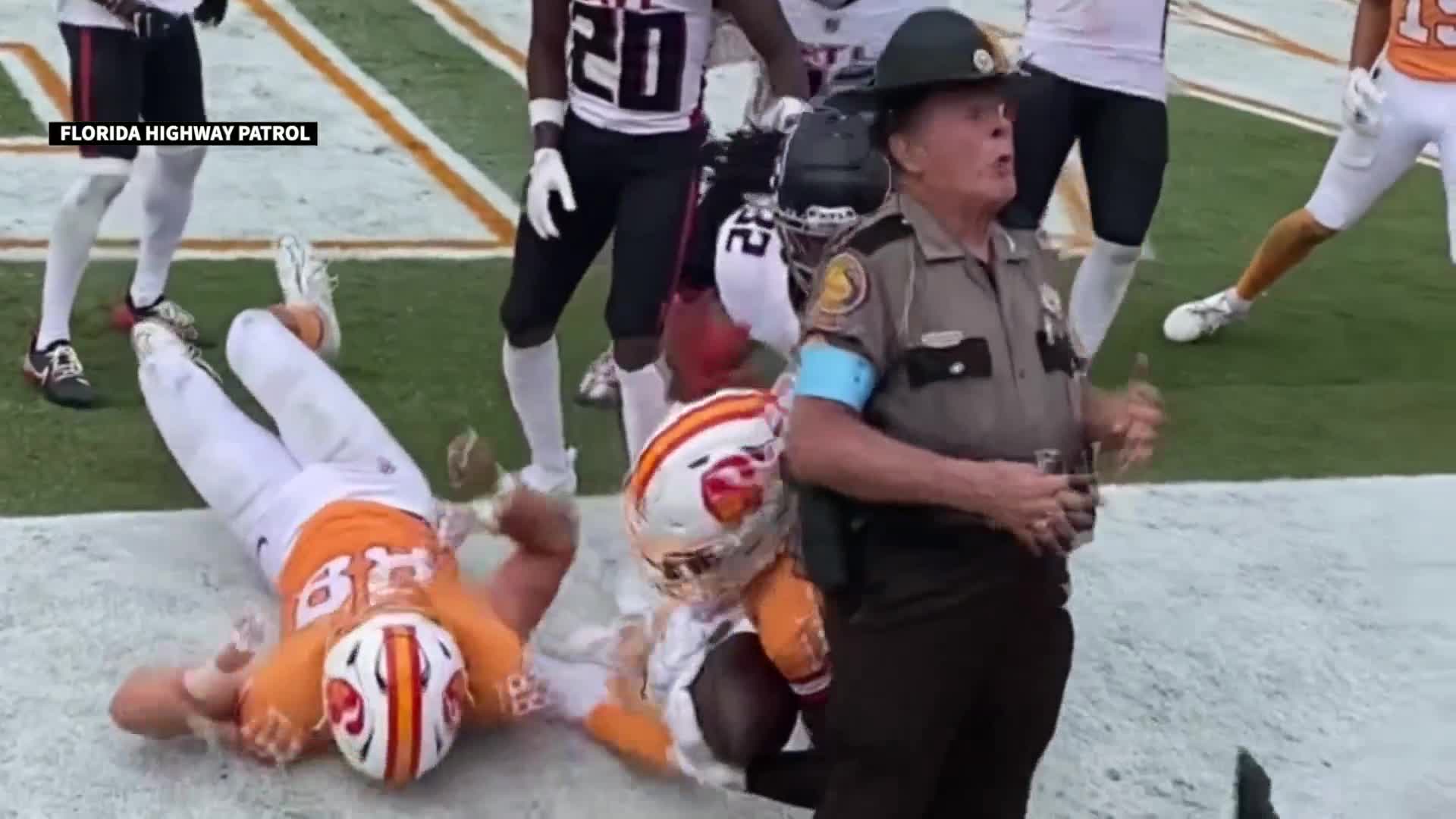 Trooper hit on sideline