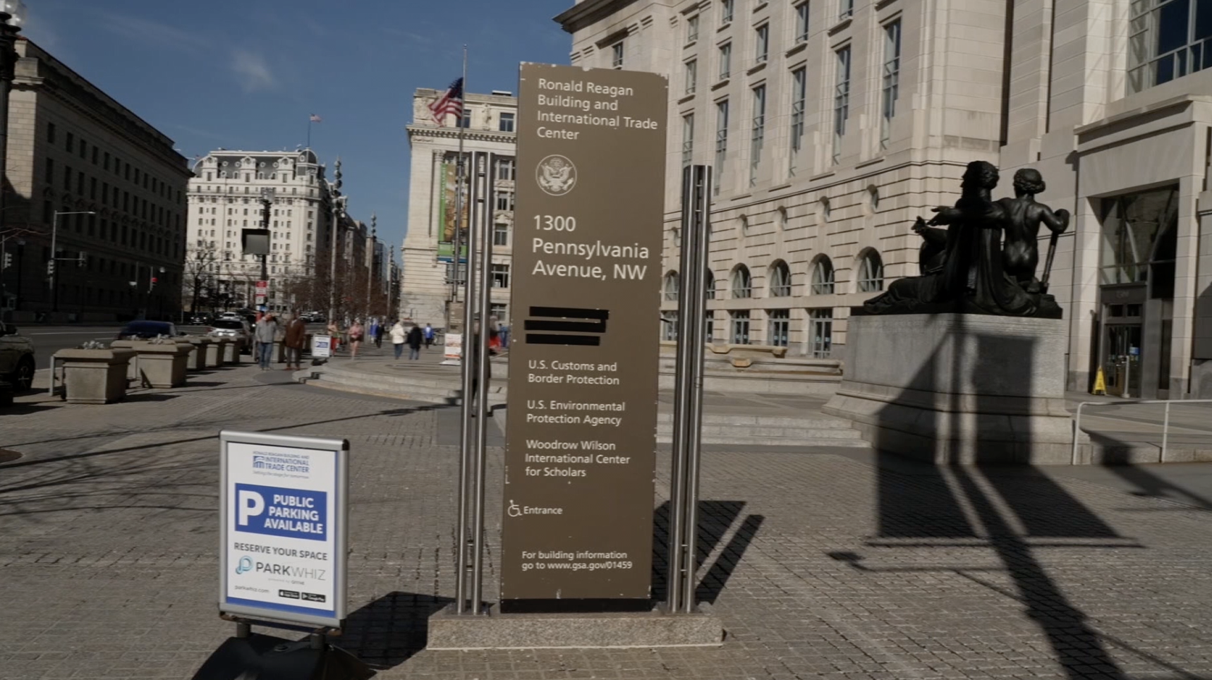 USAID signage covered in Washington, D.C.
