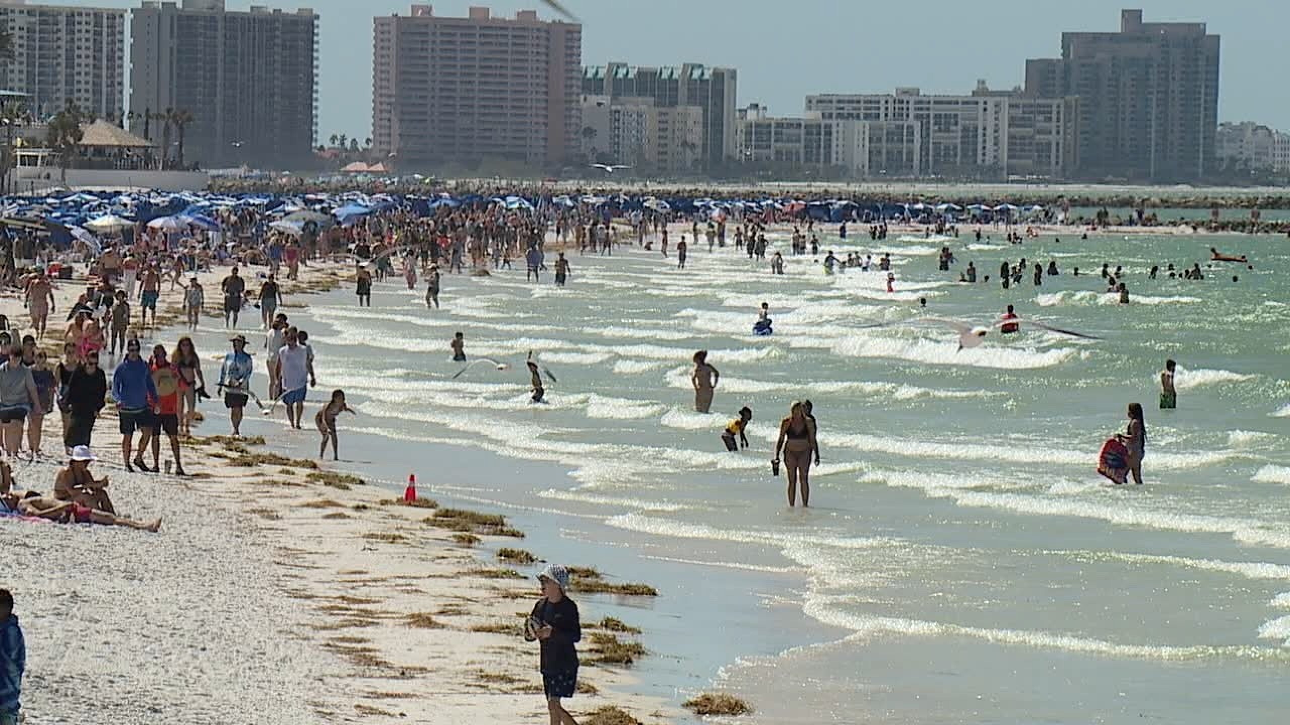 Spring break bring out the crowds on Clearwater Beach.