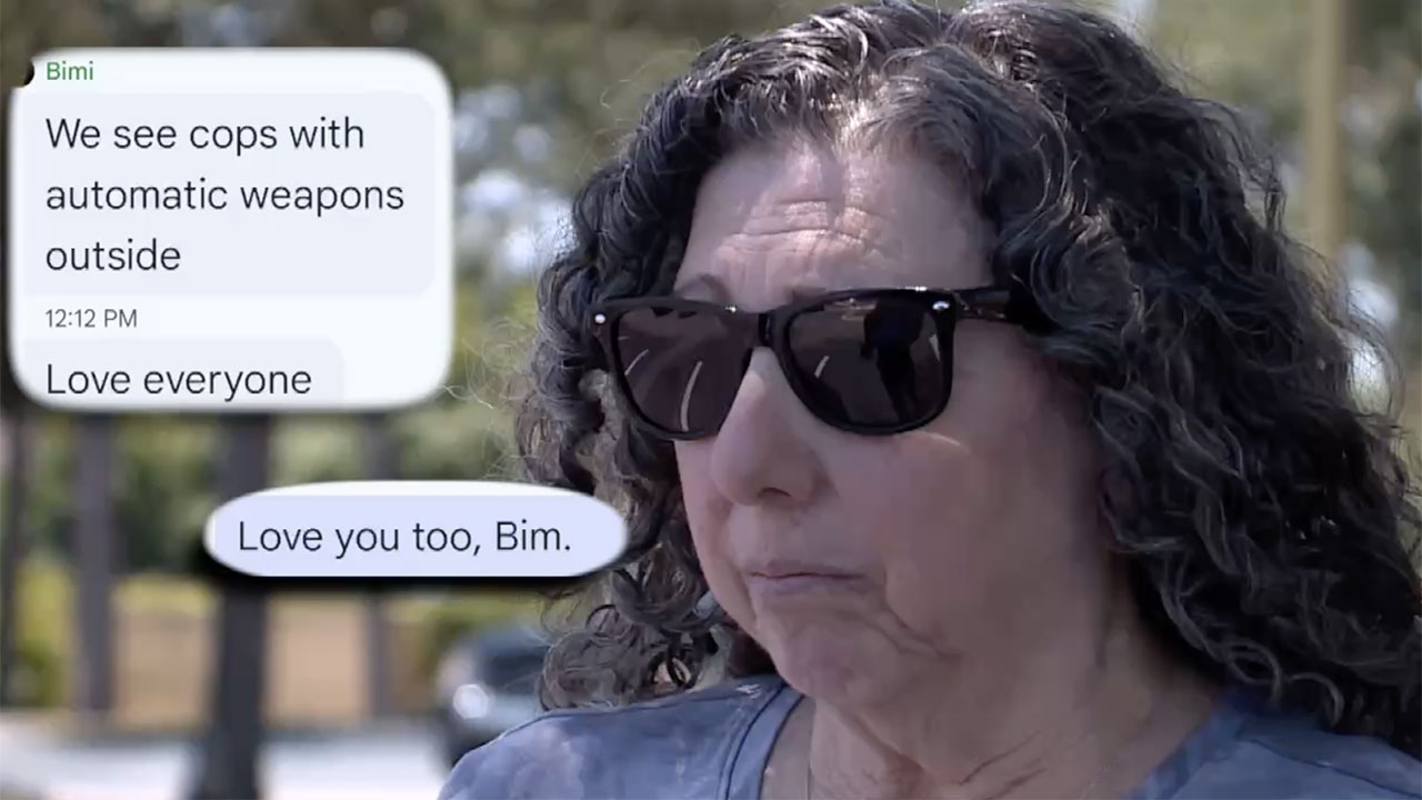 Mindy Ventimiglia shares a text exchange that she had with her daughter, Billie, amid the shooting on the Florida State University campus on April 17, 2025.