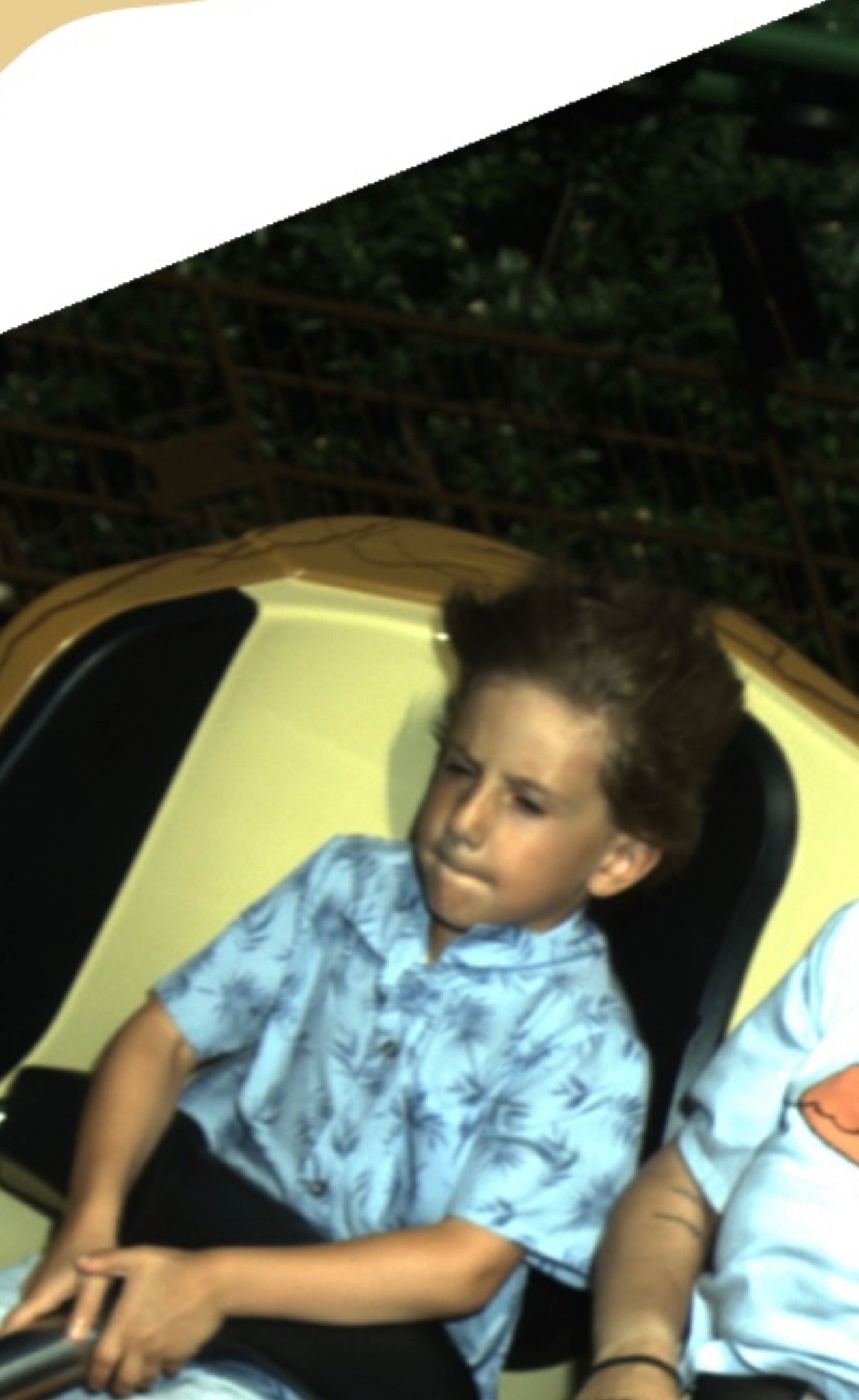 Oliver Daniels staying away from the cicadas at Kings Island