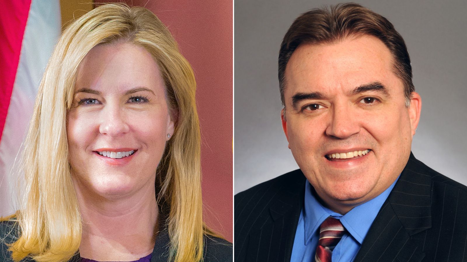 Rep. Melissa Hortman, left, Sen.  John Hoffman, right.