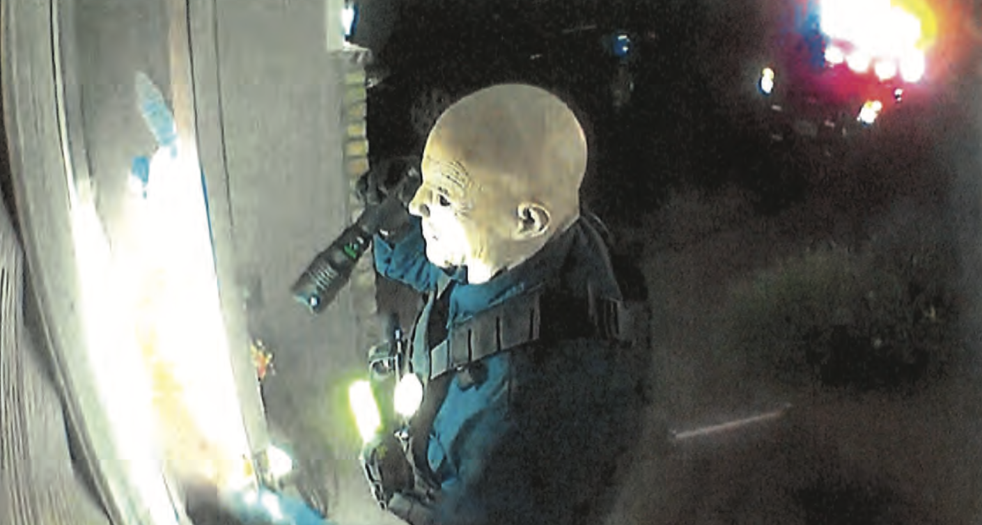 A suspect approaches a Minnesota lawmaker's home in a latex mask.