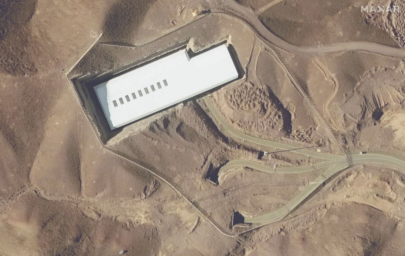 This satellite image provided by Maxar Technologies shows the Fordo enrichment facility in Iran on Jan. 24, 2025.