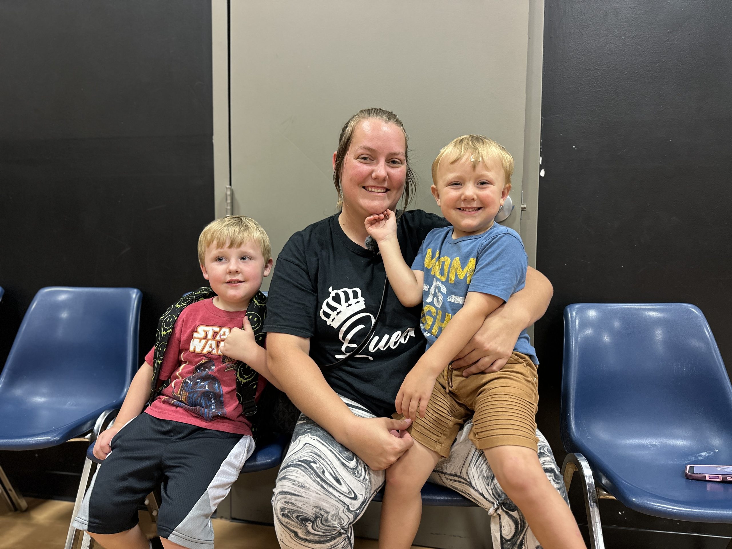 Casie Grayer and her two children 
