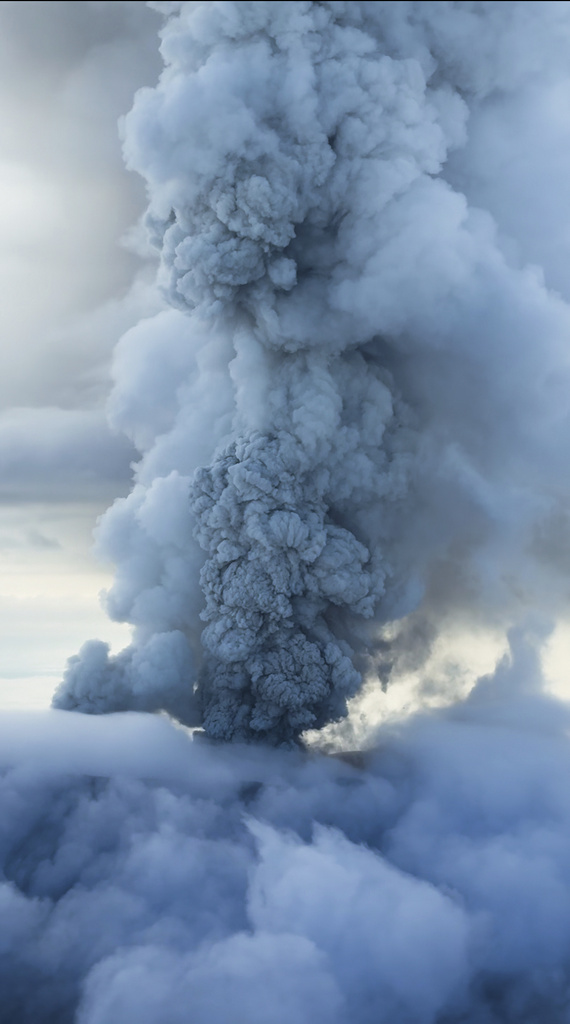 This photo taken from video by Artem Sheldr shows an aerial view of the eruption of the Krasheninnikov volcano of the Eastern volcanic belt, about 125 miles northeast of the regional center of Petropavlovsk-Kamchatsky, Russia far east.