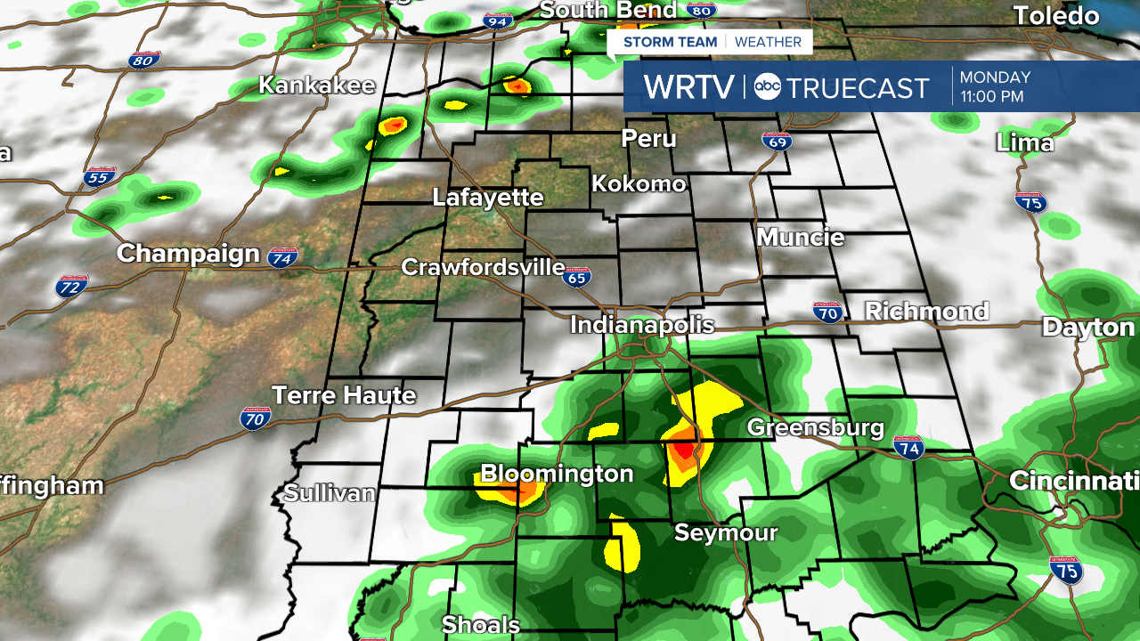 Monday evening rain chance