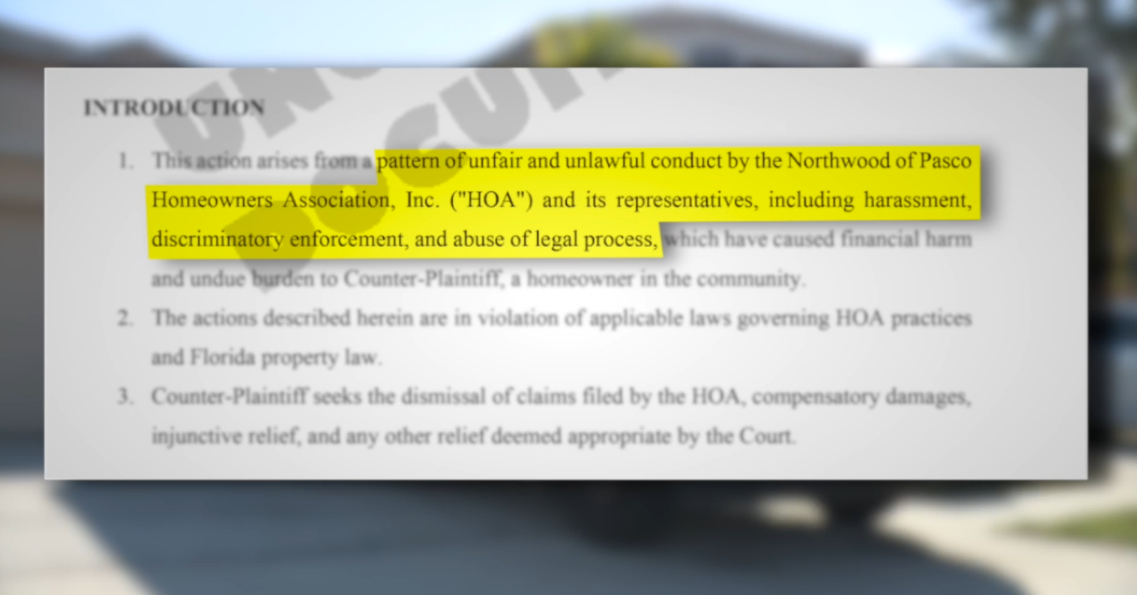 Pang's countersuit alleges discriminatory enforcement by her HOA