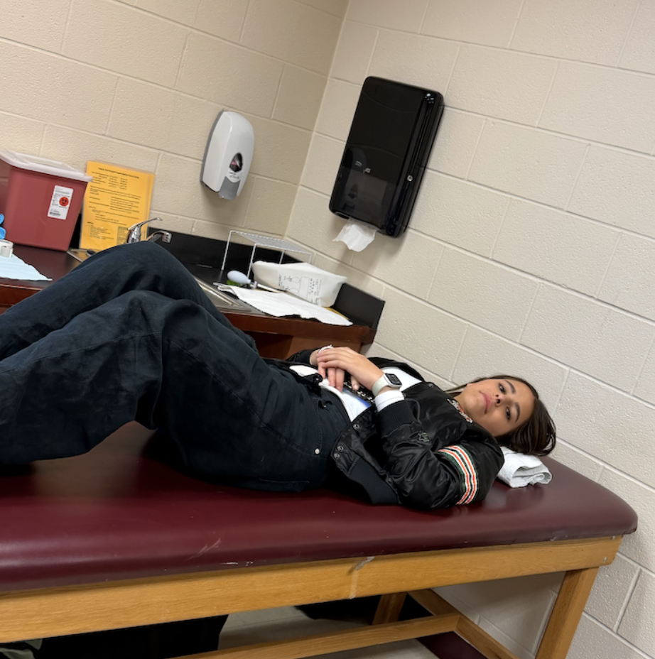 Ashley Freedland after suffering a whiplash-induced concussion during a sideline hit.