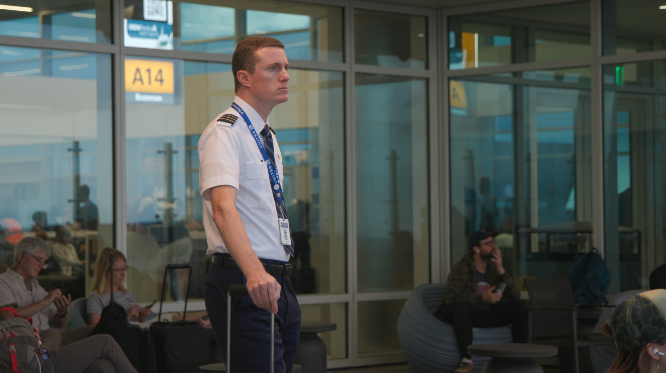 Pilot waiting in airport