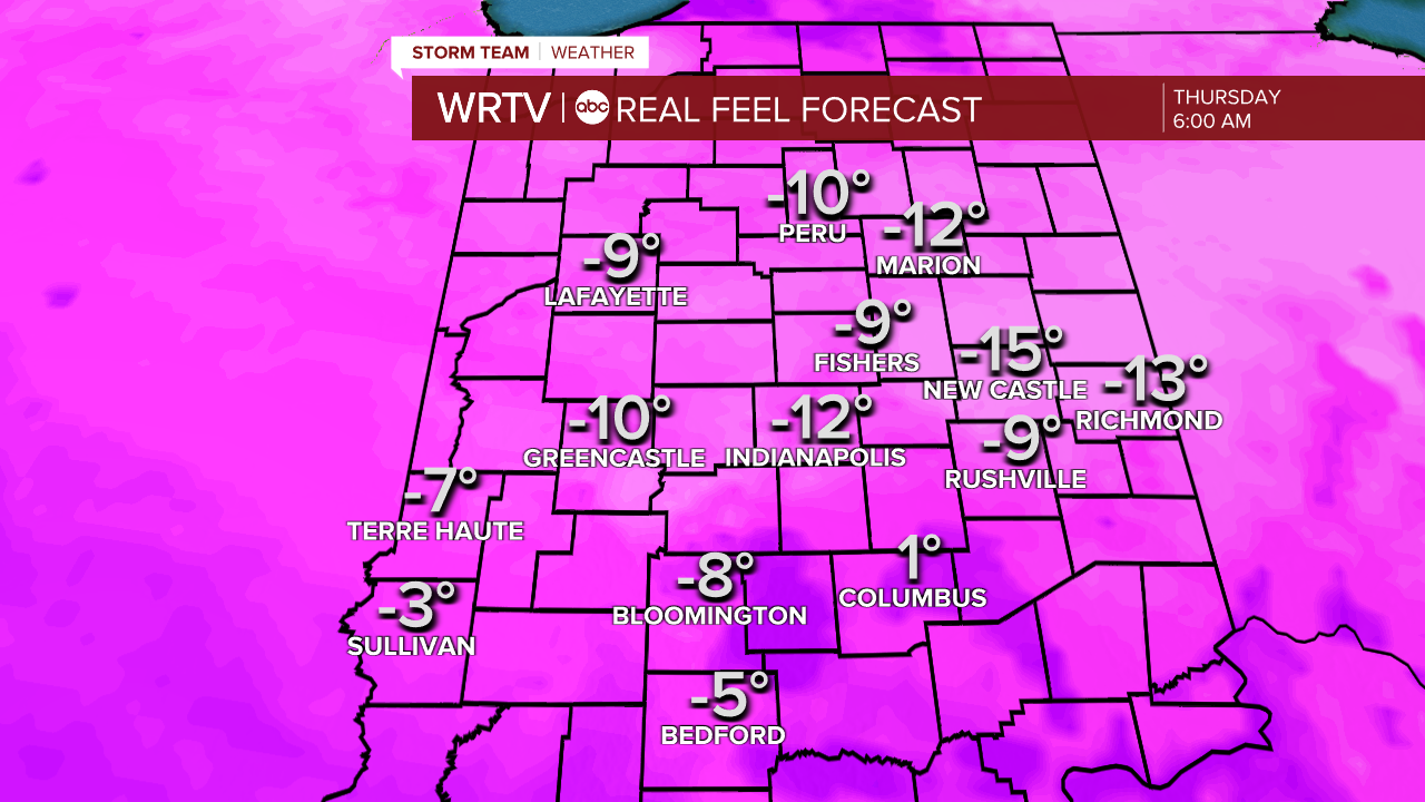 Thursday am wind chill forecast