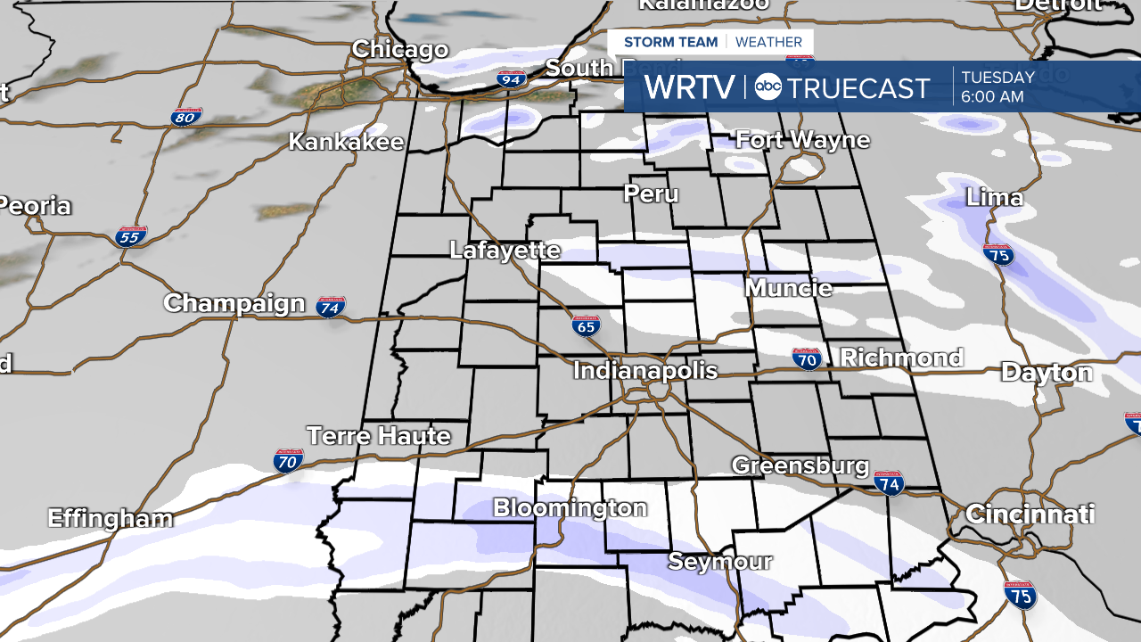 Tuesday morning snow potenital