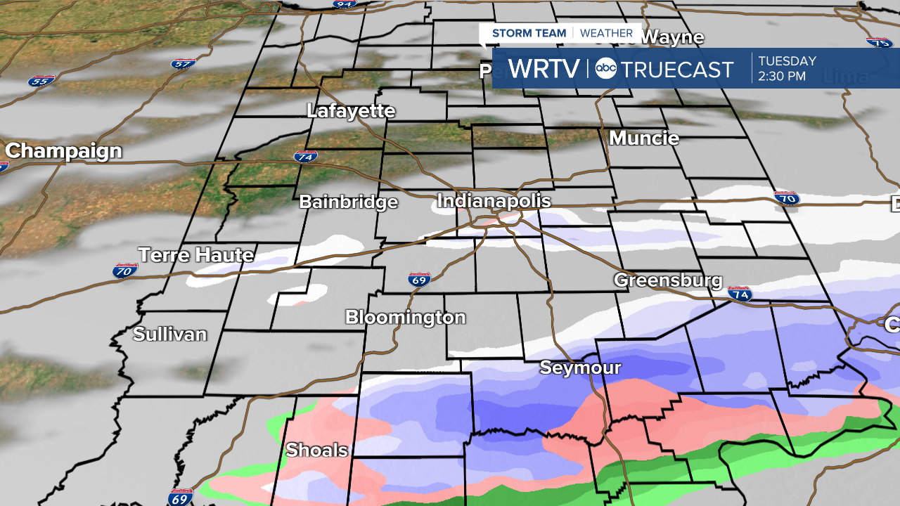 Tuesday afternoon snow