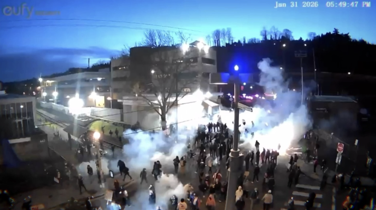 Video shot from a Gray’s Landing balcony shows irritants used to break up a demonstration in January.