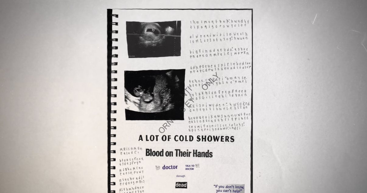 A sonogram in a diary written by an Epstein victim.